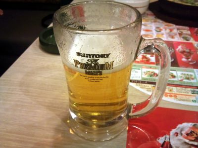 朝から生ビール